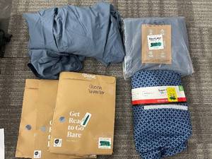 lot 136 image: Bare Home Duvet Cover FullQueen Sea - Mainstays Sheets Queen - Microfiber Pillow Sham Set