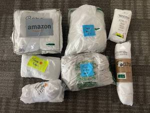 lot 155 image: Bare Home Twin Fitted Sheets (2) - Twin Bed Skirt - Mainstays Twin XL Mattress Protector - Bedding Lot