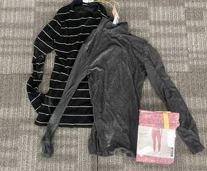lot 206 image: Serra Ladies 2 Pack Ribbed Mockneck Tops - Size S - Black Striped & Charcoal Gray Knit