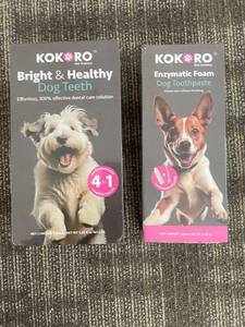 lot 226 image: KOKORO Bright & Healthy Dog Teeth 4-in-1 Complete Care Kit & Enzymatic Foam Dog Toothpaste