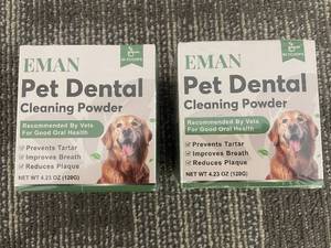 lot 262 image: EMAN Pet Dental Cleaning Powder 4.23 oz (120 g) - 2-Pack