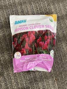 lot 306 image: Crimson Clover Seeds - Organic Cover Crop, 11,500 Seeds, Covers 250 sq ft