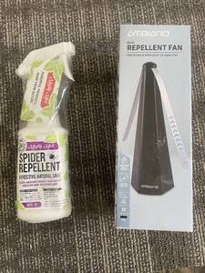 lot 340 image: Ambiano Bug Repellent Fan & Mighty Mint Spider Repellent 16 oz - IndoorOutdoor Safe