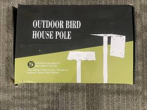 lot 369 image: Outdoor Bird House Pole - 5-base prongs for Stable Soil, Dual Mounting