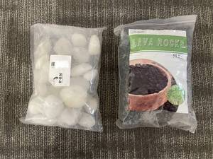 lot 370 image: Lava Rocks 5 lbs & White Rocks 5 lbs - Landscaping Decorative Stones