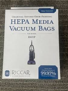 lot 383 image: Riccar R40P HEPA Vacuum Bags - Six Count, Charcoal-Infused Odor-Fighting