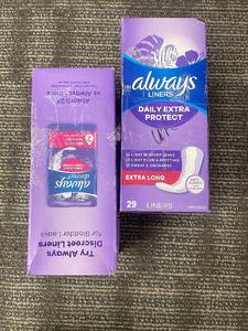 lot 430 image: Always Liners Daily Extra Protect Extra Long 29 Liners & Always Discreet Liners