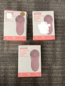 lot 473 image: Visage Diamond Series Rechargeable Silicone Cleanser Brush - 3-Pack