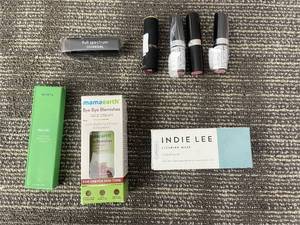 lot 489 image: Beauty Makeup Lot CoverGirl Full Spectrum Lip, Revlon Lipsticks, Nu-CIL Brow Serum, Mamaearth Cream, Indie Lee Mask