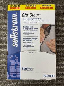 lot 500 image: SureWex Sta-Clear Lens Cleaning Towelettes - Anti-Static, Anti-Fog Formula - S23490