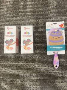 lot 510 image: Better KIDS Ultimate Detangling Conditioner, Peach 8.5 oz - 2-Pack  Squishmallows Detangler Brush