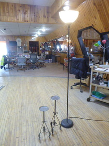 lot 35 image: Floor Lamp and Candle Holders