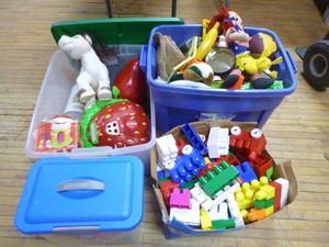lot 55 image: 4 Totes of Childrens Toys