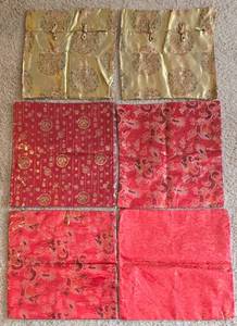 lot 216K image: LL-BR - Red 17in Pillow Covers (2) & Gold 16in Pillow Covers (2)