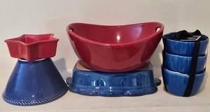 lot 261K image: LL-FR - Alfresco Blue Portugal Dinnerware Set