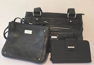 lot 272K image: LL- FR - Tyler Rodham Handbag Set - Black Tote, Nine West Crossbody & Wallet (3-Pc)