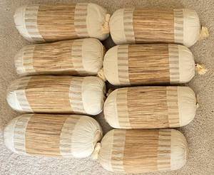 lot 279K image: LL-FR - Bolster Pillows - Zippered Covers 7.5 x 16 in. (Lot of 6)