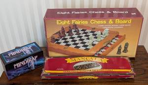 lot 47 image: UL - Eight Fairies Chess & Board - Mancala - Mindtrap (2 Boxes)