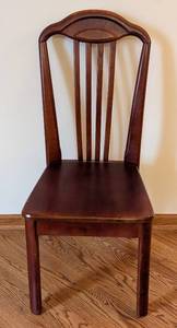 lot 91 image: ML - Wood Side Chair - Dark Finish - Seat Chip