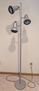lot 371 image: LL - Floor Lamp - 63-Inch Tall - 3 Adjustable Heads - Silver
