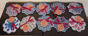 lot 378 image: ML - Ceramic Trivets 7 in Dia - Set of 10 Turkish Pattern Assortment