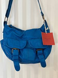lot 282C image: B2 - Mossimo Supply Co Blue Shoulder Bag, Front Flap Pockets