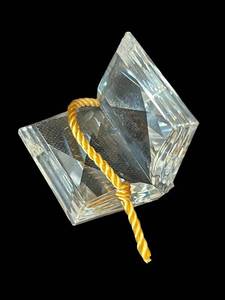 lot 287C image: B2 - Swarovski Crystal Desk Set with Gold Accents - 5-Piece Glass Display Collection