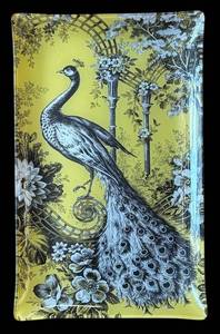 lot 38R image: K - Fringe Studio Glass Peacock Platter