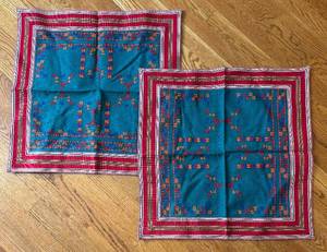 lot 62R image: K - Craft & Weave Teal Pillowcases  Tapestries