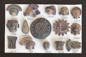 lot 174R image: LR - Aztec Teotihuacan Artifact Replicas including Medallion & Assorted Figurines