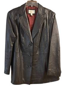 lot 190R image: LR - Worthington Leather Coat Size 1X