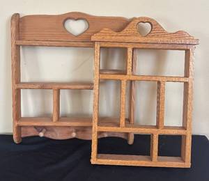 lot 241R image: LR - Wooden Display Wall Shelves