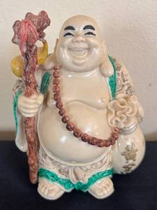lot 247R image: K - Laughing Buddha Figurine Mala & Staff