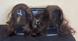 lot 313R image: K - Brown Wigs & Clip-In Hair Extensions - 2 Wigs Included and Hair Extensions