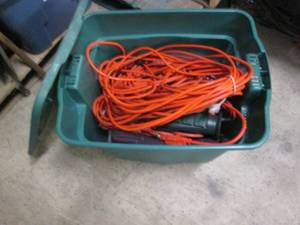 lot 36 image: Power strips and extension cords in...