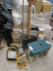 lot 44 image: Yard tools, lighting, stool and gra...