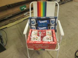 lot 59 image: Collector mug sets and a folding ch...