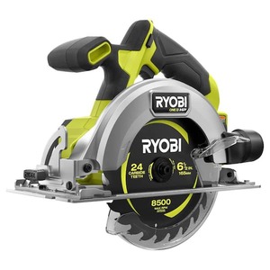 lot 59 image: RYOBI ONE HP 18V Brushless Cordless Compact 6-12 in. Circular Saw w 4ah battery and Charger
