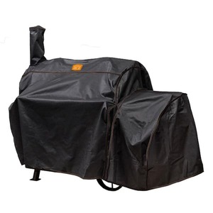 lot 165 image: OKLAHOMA JOES Custom-Fit Rip-Stop Highland Offset Charcoal Smoker and Grill Cover in Black