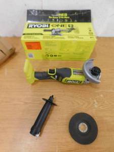 lot 102 image: NEW RYOBI ONE 18V Cordless 4-12 in. Angle Grinder (Tool Only)
