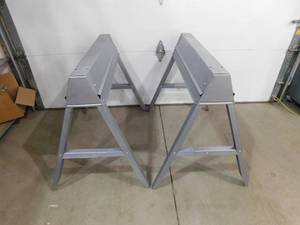 lot 39 image: (2) 31.3 in. D x 6.3 in. H x 8 in W Galvanized Steel Folding SawhorseWorkstand