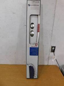 lot 185 image: New Glacier Bay Rustproof 72 in. Adjustable Permanent Mount Curved Shower Rod in Brushed Nickel