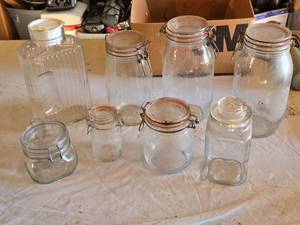 lot 52 image: Glass Storage Jars and Containers Assortment