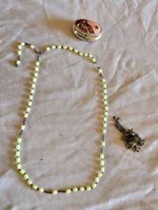 lot 66 image: Necklace with Frog Pendant and Decorative Box