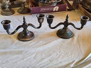 lot 88 image: Silver Plated Candelabra Set with Excelsior EP-C Markings and Baroque Style