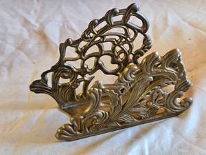 lot 89 image: Victorian Style Brass Napkin Holder