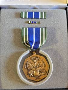 lot 109 image: Military Achievement Medal with Ribbon and Case