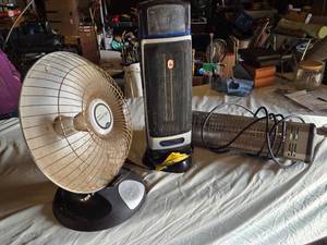 lot 179 image: Presto HeatDish Parabolic Heater, Oscillating Tower Heater, and Outdoor Infrared Heater