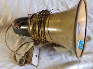 lot 185 image: Vintage Fanon Public Address Horn Speaker with Wiring