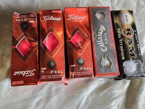 lot 192 image: Titleist TruFeel, Callaway Big Bertha, and RAM Dual Titanium Golf Balls